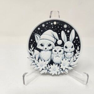 Woodland Animals Christmas Tree Ornament Holiday Decoration 3"